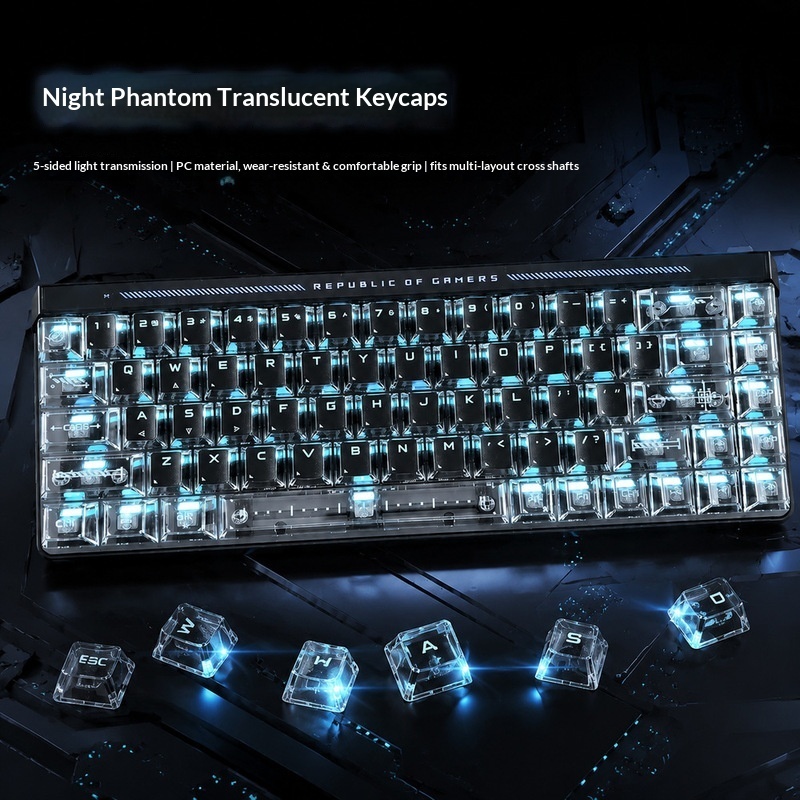 Gaming Accessories Aesthetic - Şeffaf Arka Aydınlatmalı Tuş Başlıkları OEM